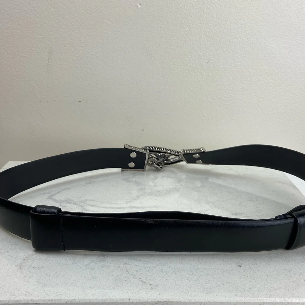 CIPRIANI SILVER HOOK LEATHER BELT